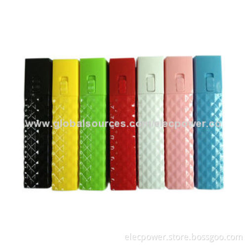 Lipstick-shaped Mobile Phone Charger, 2,200mAh Capacity, 18650*1, Lithium Battery, with LED Lamp